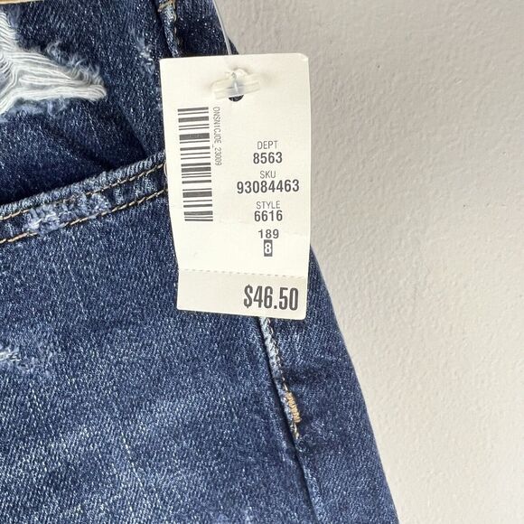 AERO Women's Jean Shorts High-rise Curvy Mom Short Size 8 Blue Denim Jean NEW - Picture 4 of 9